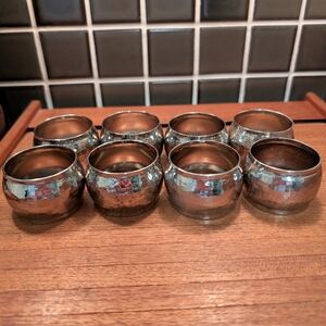 Hammered Metal Napkin Rings.
